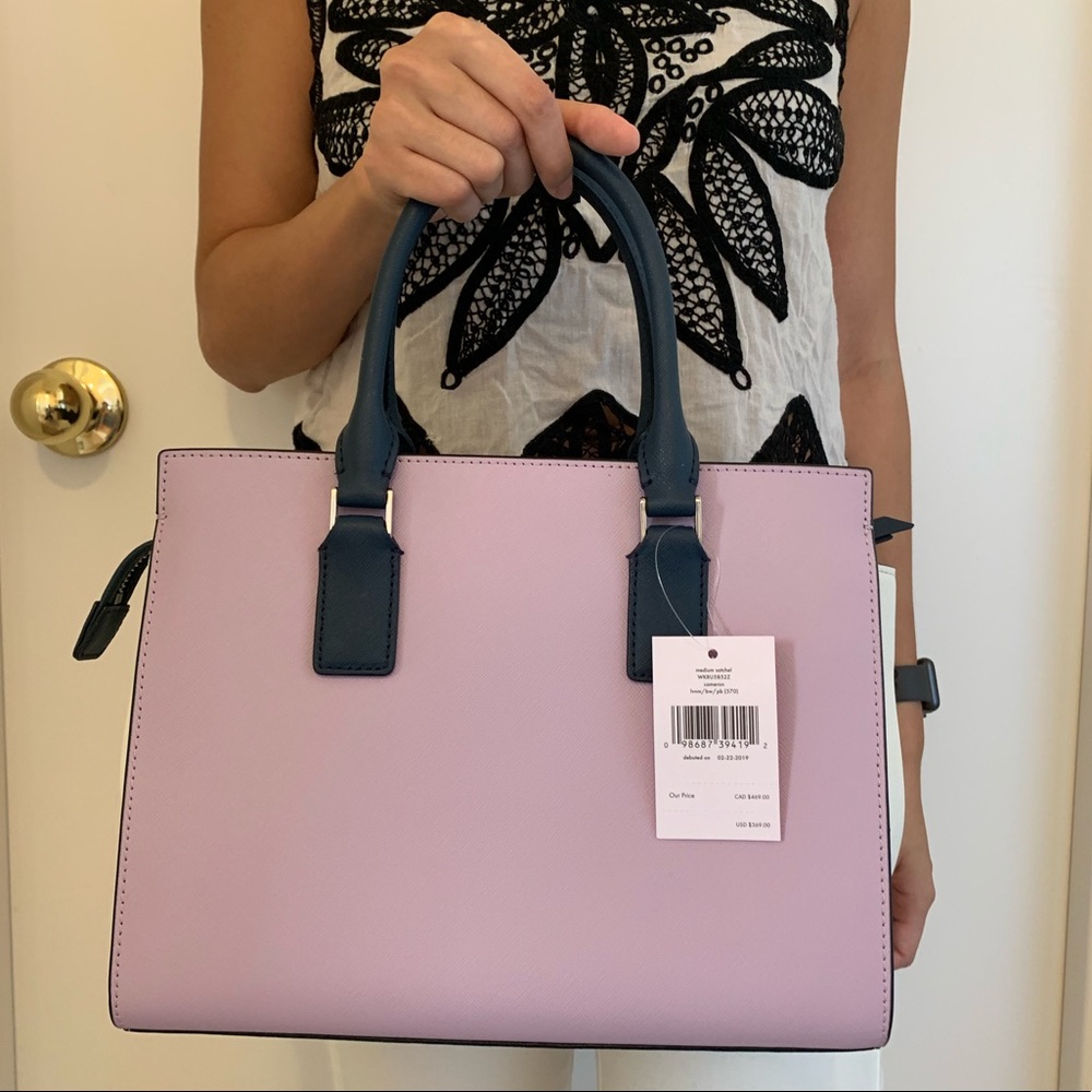 KATE SPADE MEDIUM SATCHEL BAG LAVENDER CROSSBODY - Picture 2 of 5